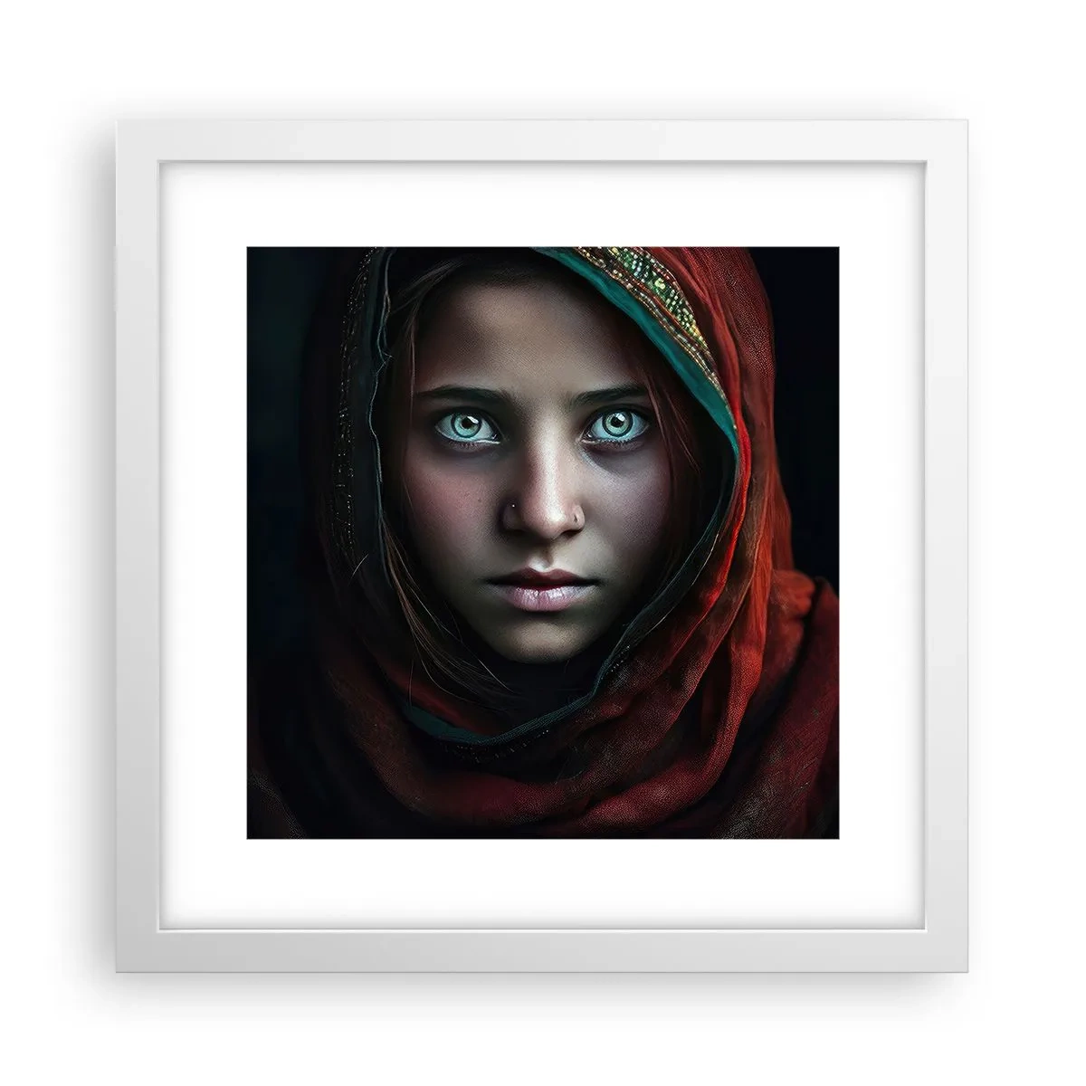 Poster în ramă albă - Prințesa orientală - 30x30 cm