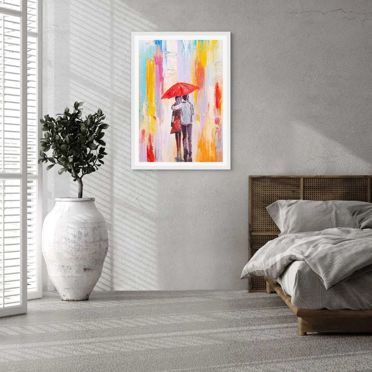 Poster în ramă albă - Să plouă în continuare - 70x100 cm