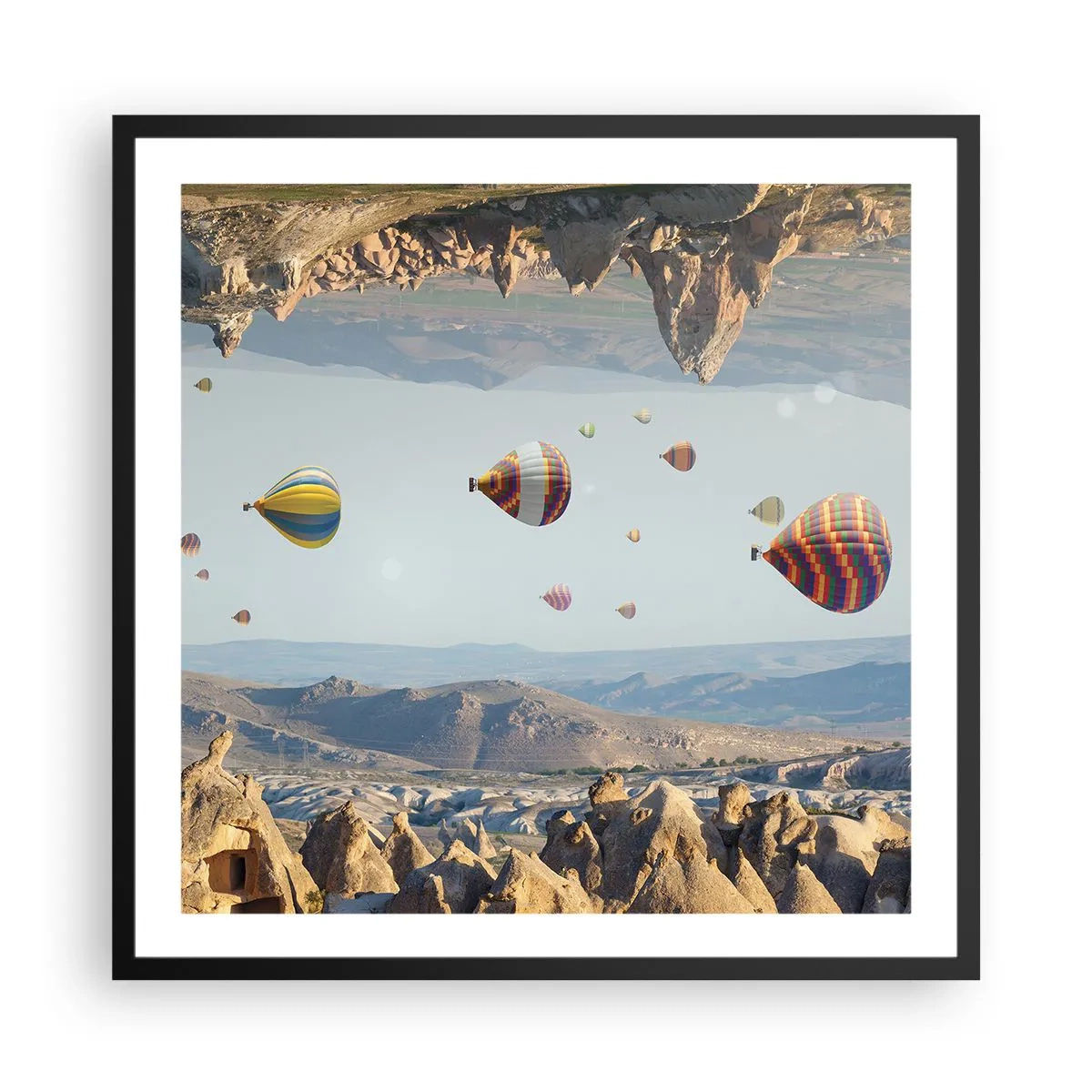 Poster în ramă neagră - Orice este posibil aici - 60x60 cm