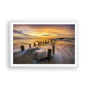 Poster în ramă albă - Frumusețe brută a mării - 91x61 cm