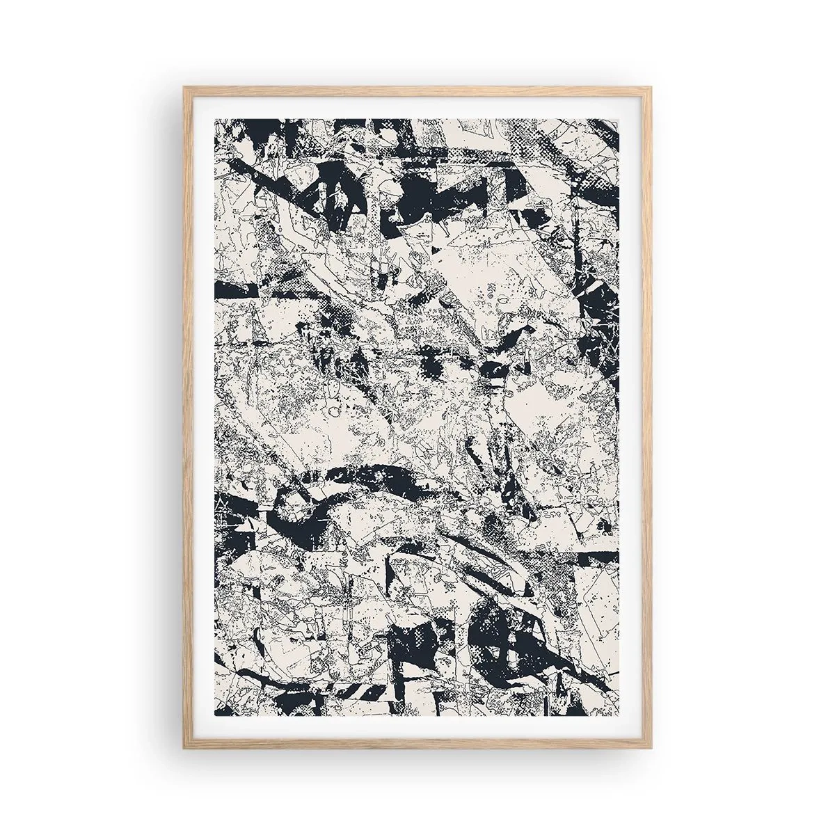 Poster în ramă de stejar deschis - Întrepătrunderea contrariilor - 70x100 cm
