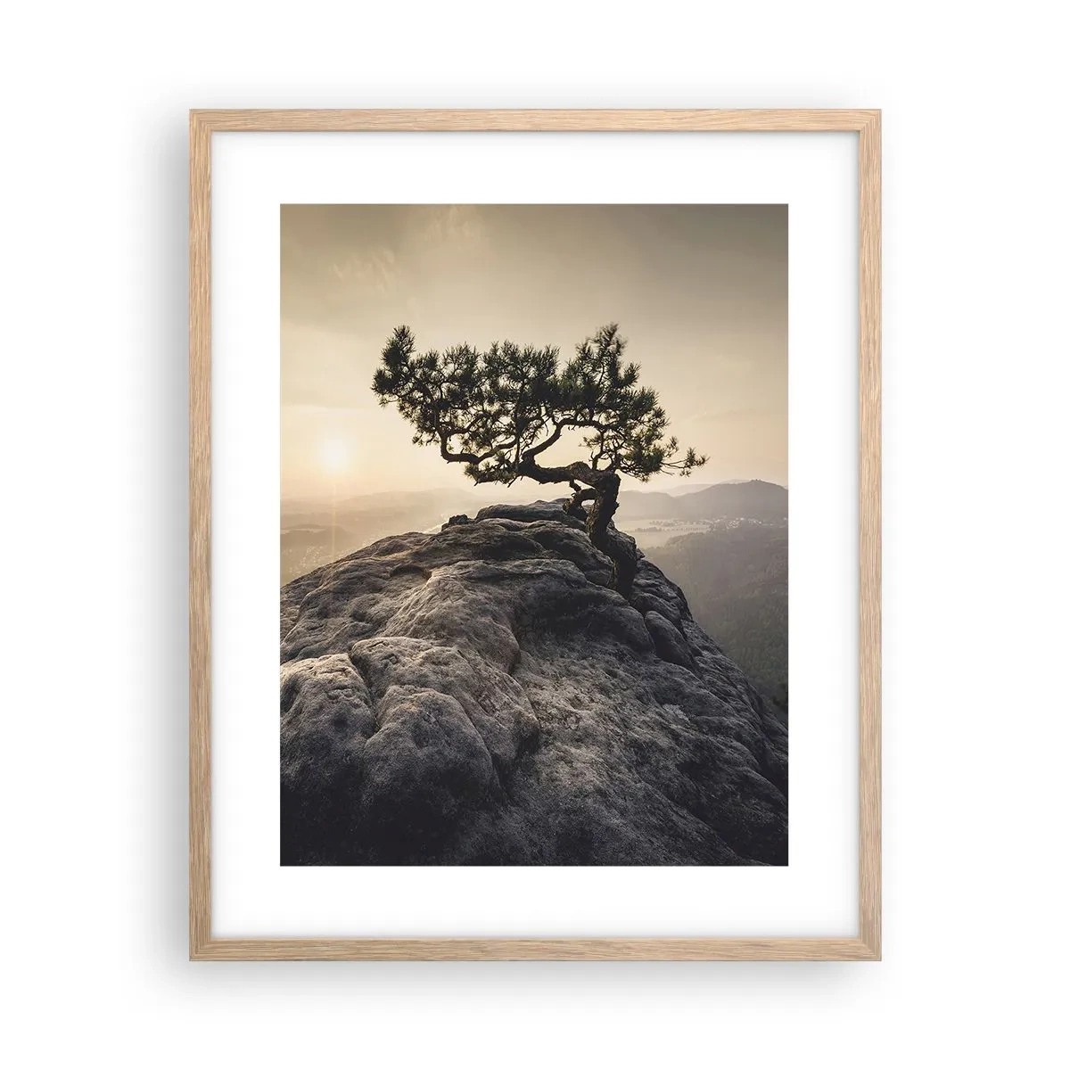 Poster în ramă de stejar deschis - Viața învinge întotdeauna - 40x50 cm