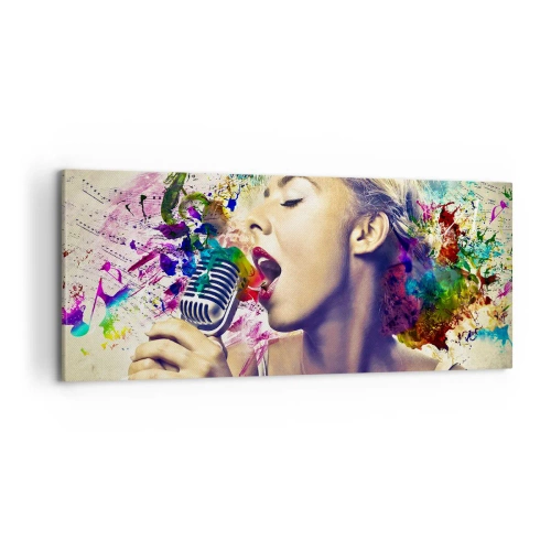Tablou pe pânză - Pictează lumea cu vocea ta - 100x40 cm