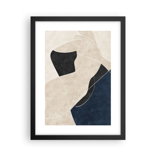 Poster în ramă neagră - Compoziție abstractă - contrast de culori - 30x40 cm