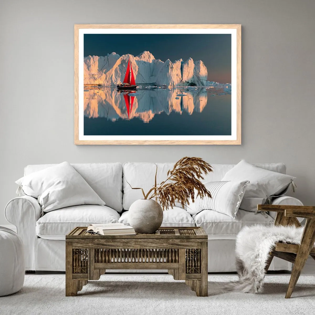 Poster în ramă de stejar deschis - La capătul lumii - 50x40 cm