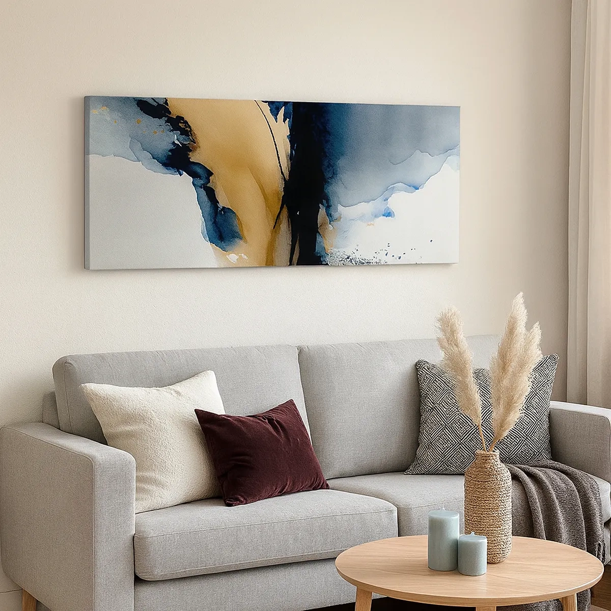 Tablou pe pânză - În spatele cortinei - 30x30 cm