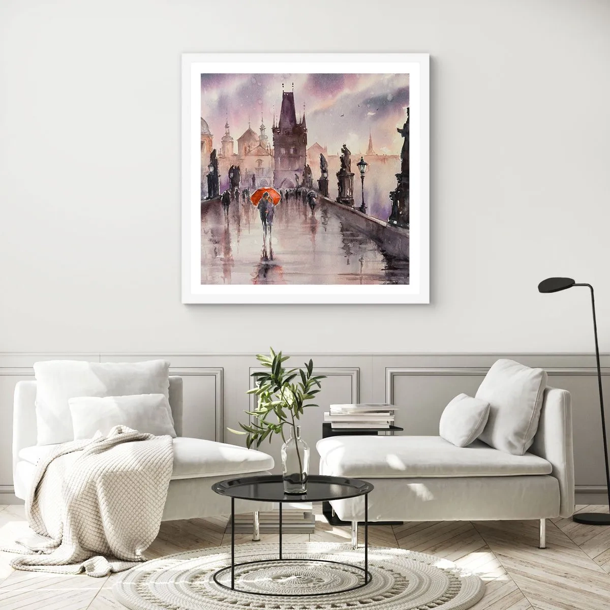 Poster în ramă albă - Oamenii nu se schimbă - 40x40 cm