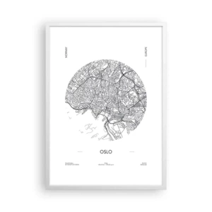 Poster în ramă albă - Anatomia Oslo - 50x70 cm