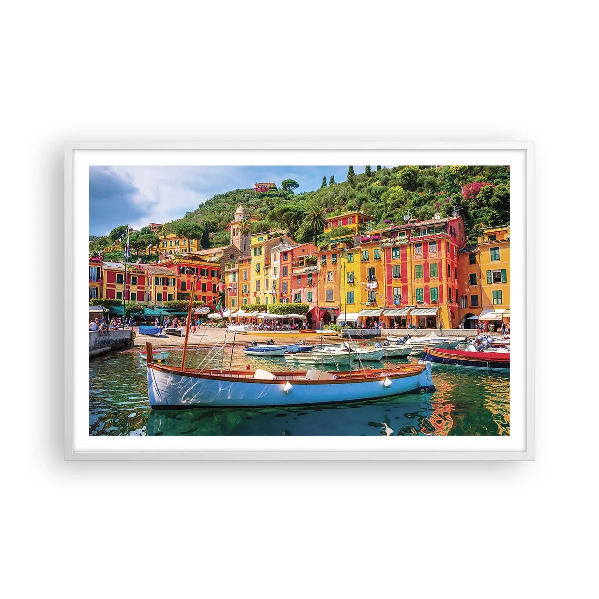 Poster în ramă albă - O dimineață italiană - 91x61 cm