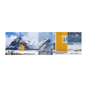 Mostră tapet Premium Canvas - Vacanță scandinavă - Iarnă, Alpi, Munţi - 100x30 cm
