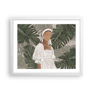 Poster în ramă albă - Portret exotic - 50x40 cm