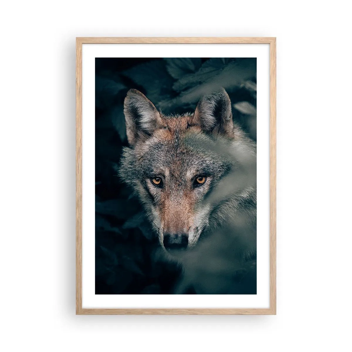 Poster în ramă de stejar deschis - Vânător - 50x70 cm