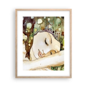 Poster în ramă de stejar deschis - Visul violet smarald - 40x50 cm