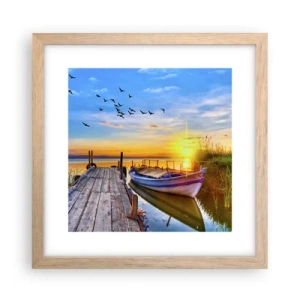 Poster în ramă de stejar deschis - La revedere, până mâine - 30x30 cm
