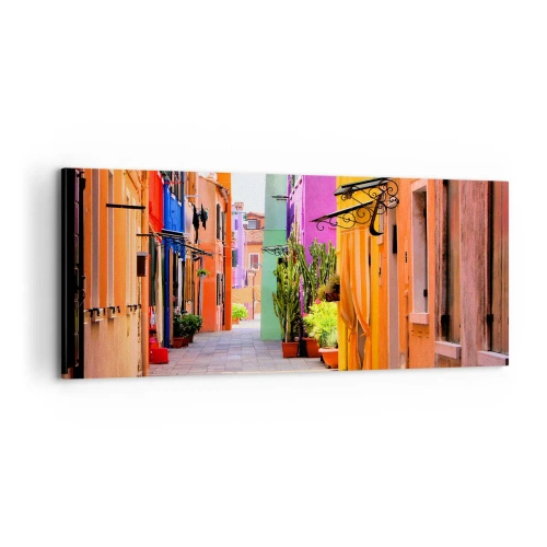 Tablou pe pânză - Aleea curcubeului - 100x40 cm