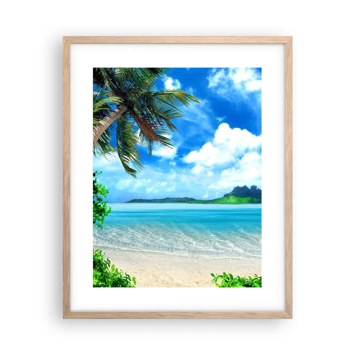 Poster în ramă de stejar deschis - Azur de la tropice - 40x50 cm
