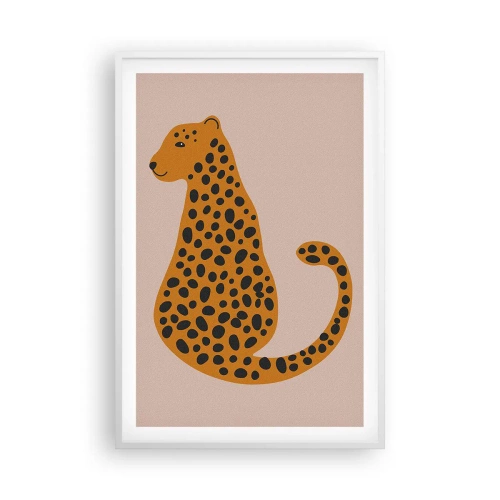 Poster în ramă albă - Modelul leopard este tot timpul la modă - 61x91 cm