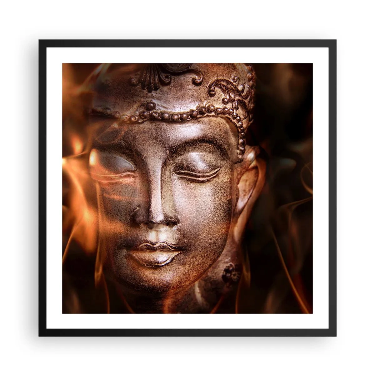 Poster în ramă neagră - Există doar aici și acum - 60x60 cm