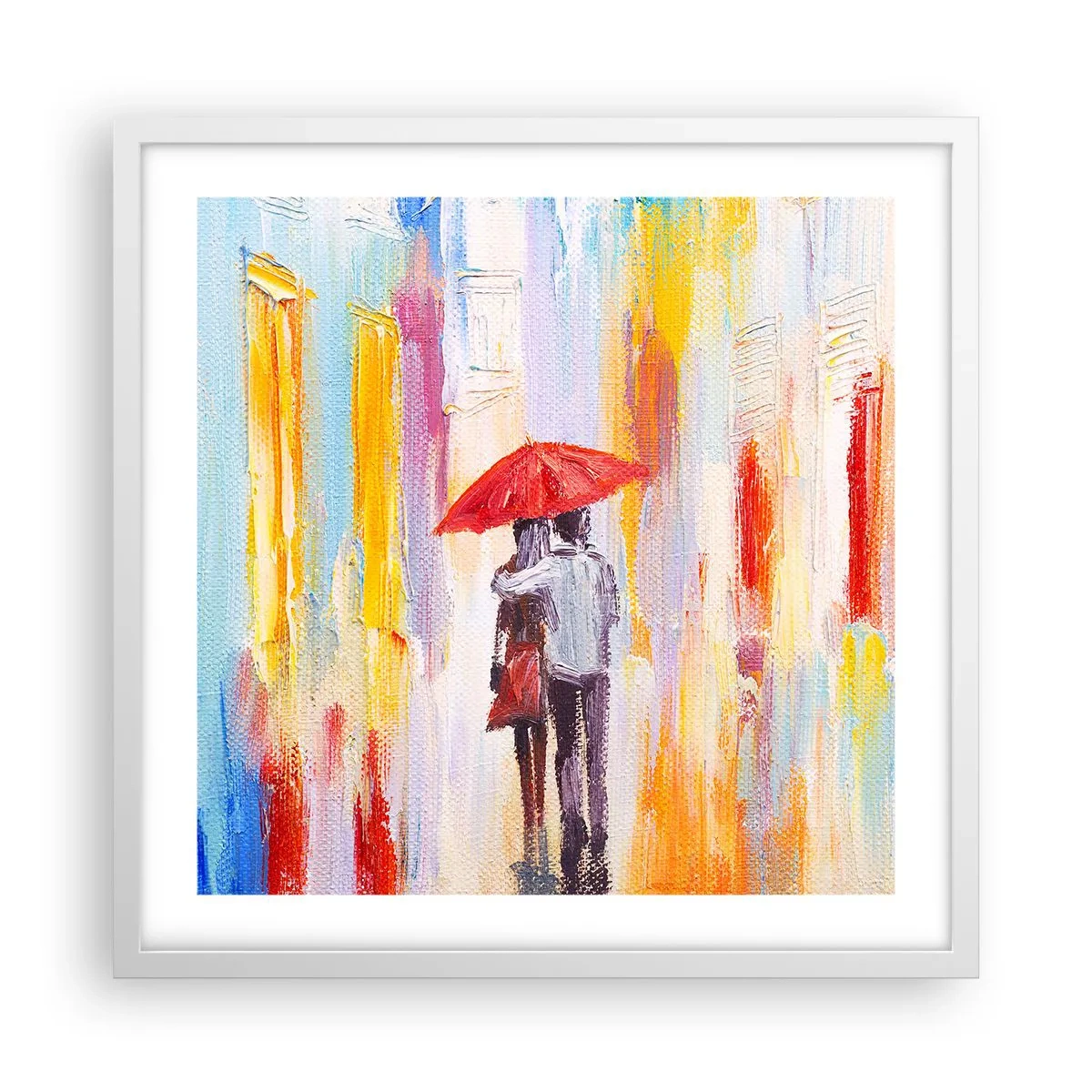 Poster în ramă albă - Să plouă în continuare - 50x50 cm