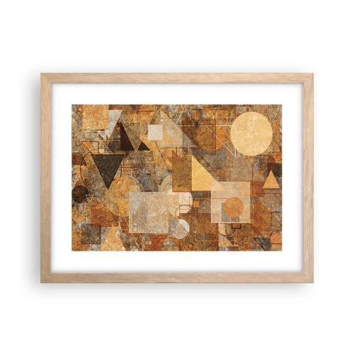 Poster în ramă de stejar deschis - Studiu cubist de bronz - 40x30 cm