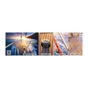 Mostră tapet autocolant Deluxe Sticker - Alergând pe valuri - Yacht cu vele, Mare, navigație - 100x30 cm