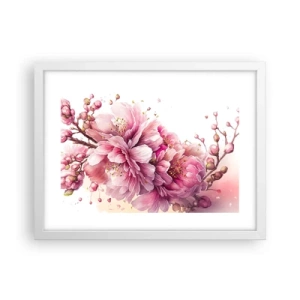 Poster în ramă albă - Flori de cireș - 40x30 cm