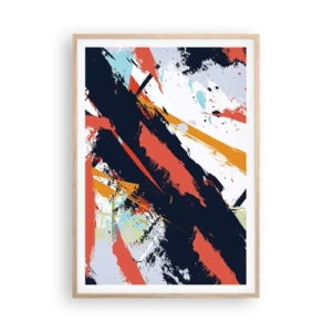 Poster în ramă de stejar deschis - Compoziție dinamică - 70x100 cm