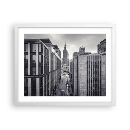 Poster în ramă albă - Vale citadină din Varșovia - 50x40 cm
