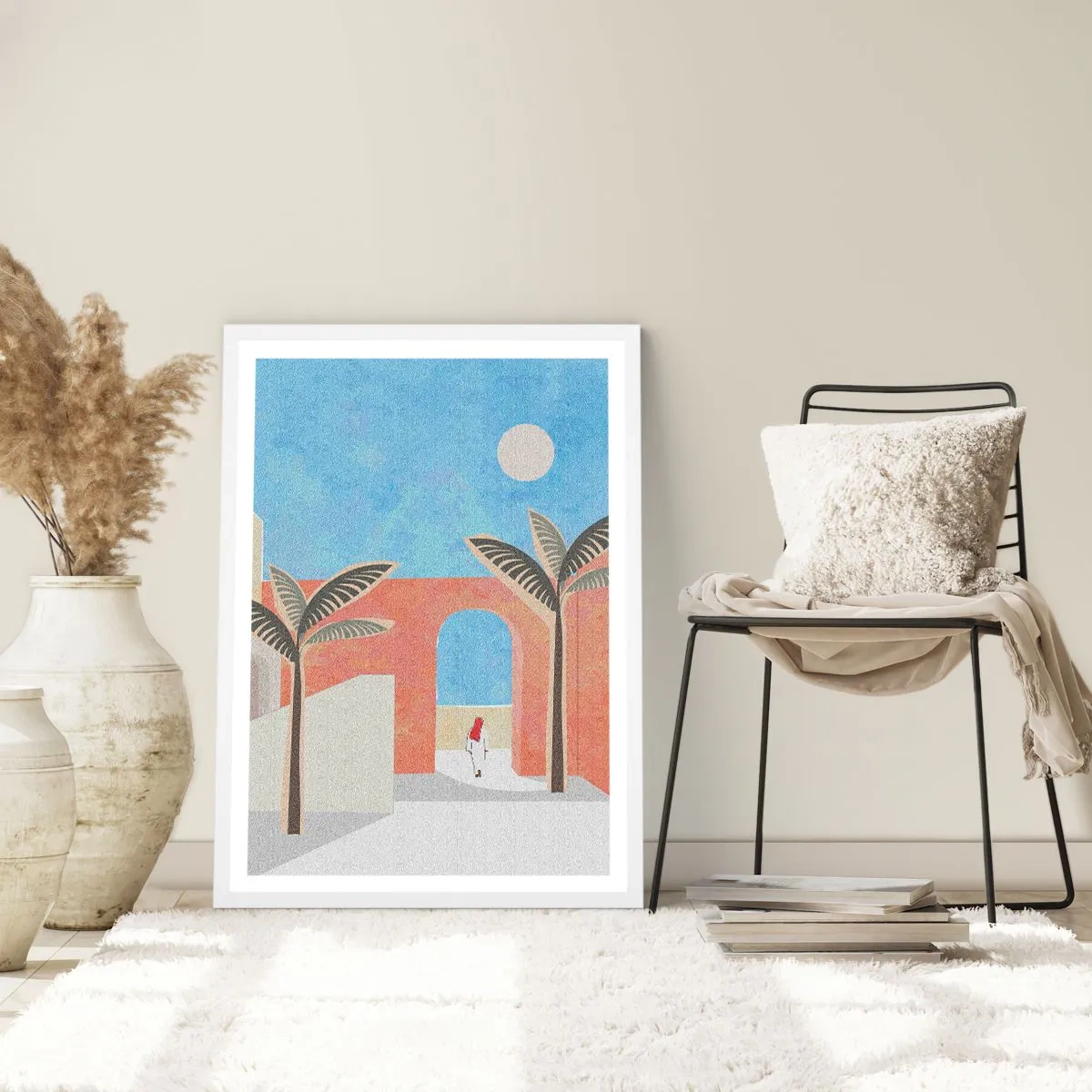 Poster în ramă albă - O zi arabă - 70x100 cm