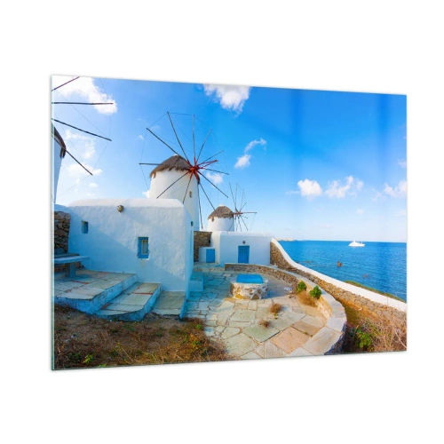 Tablou pe sticlă - Vânt albastru dinspre mare - 100x70 cm