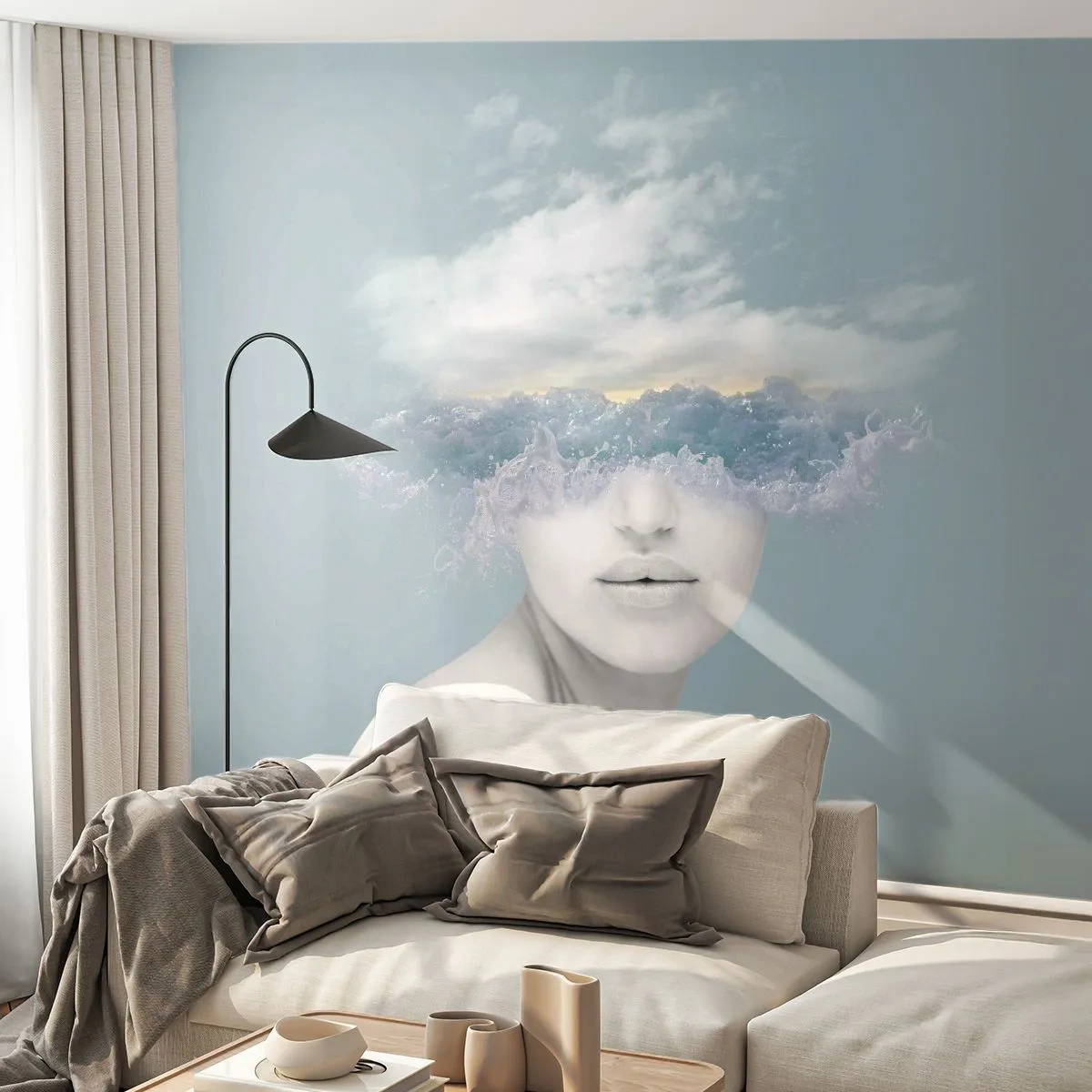 Tapet Premium Sand - Cu capul în nori - Luminos, Portret, nori - 300x210 cm