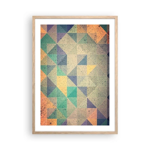 Poster în ramă de stejar deschis - Republica triunghiurilor - 50x70 cm