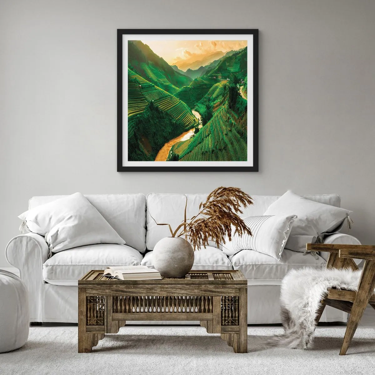 Poster în ramă neagră - Valea vietnameză - 30x30 cm