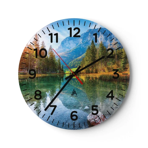 Ceas de perete - Ceas pe sticlă - Blândețea toamnei - 40x40 cm