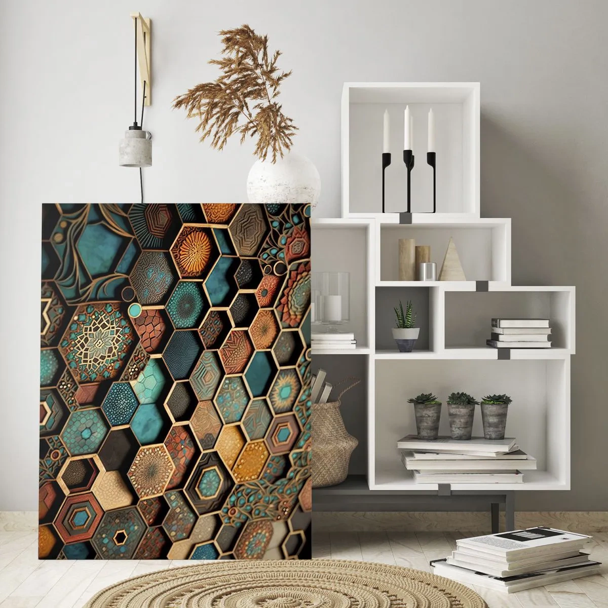 Tablou pe sticlă - Ornamente arabe - o variație - 50x70 cm