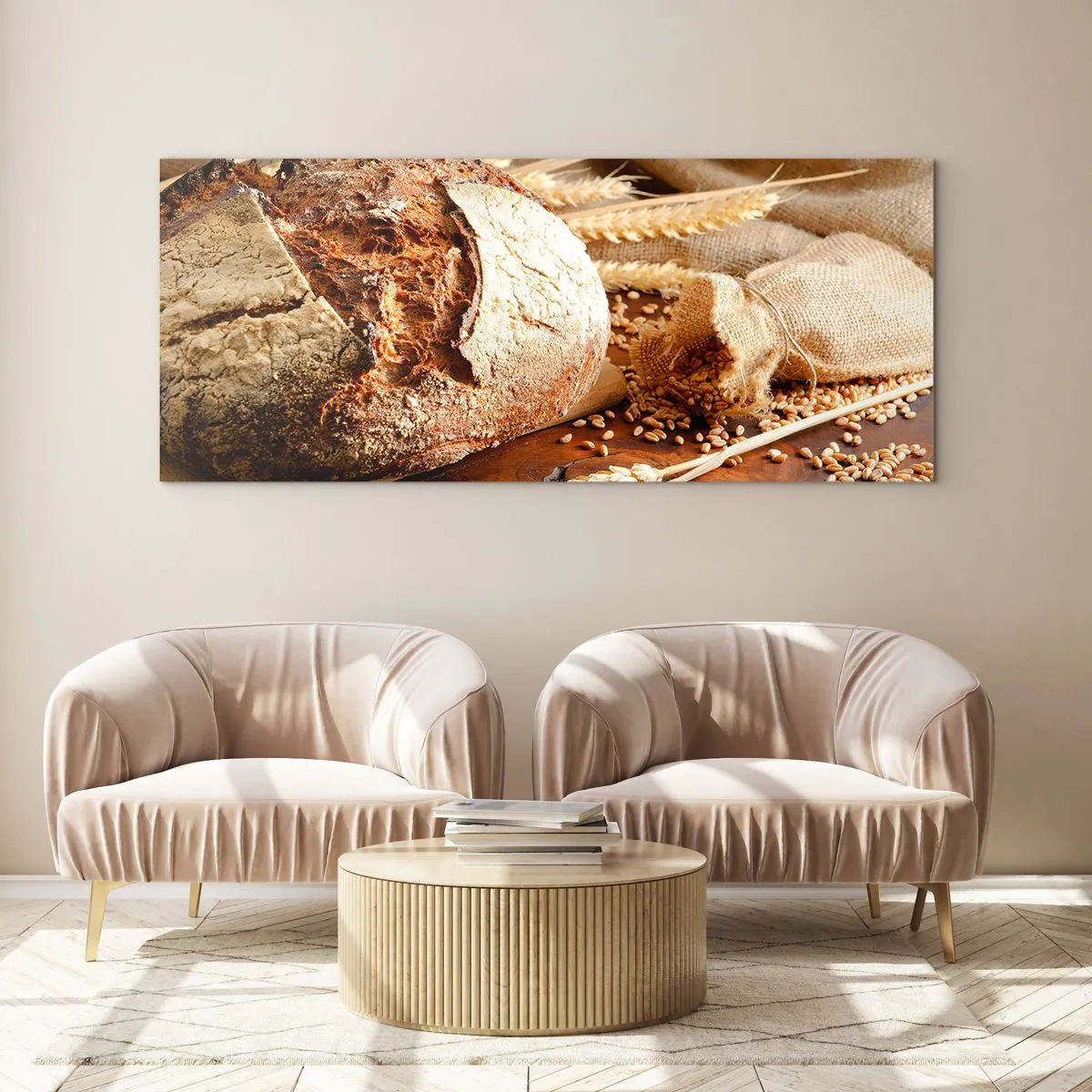 Tablou pe sticlă - Apetisantă, parfumată, crocantă - 140x50 cm