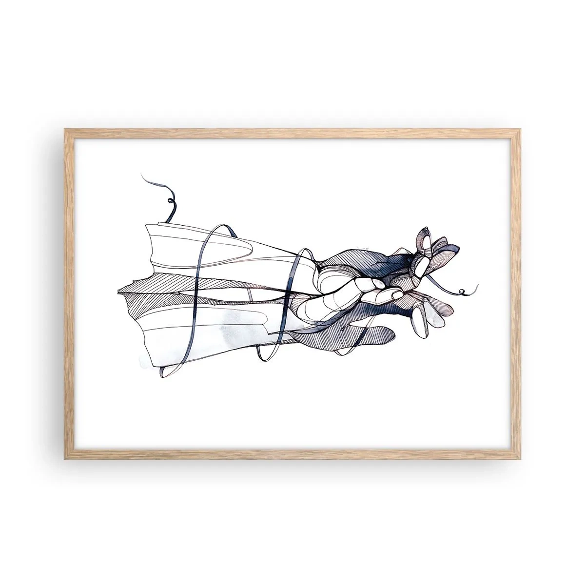 Poster în ramă de stejar deschis - Un studiu al atingerii - 70x50 cm