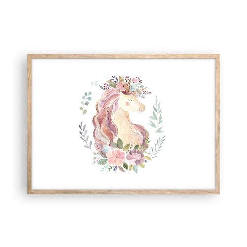 Poster în ramă de stejar deschis - O invitație în lumea basmelor - 70x50 cm