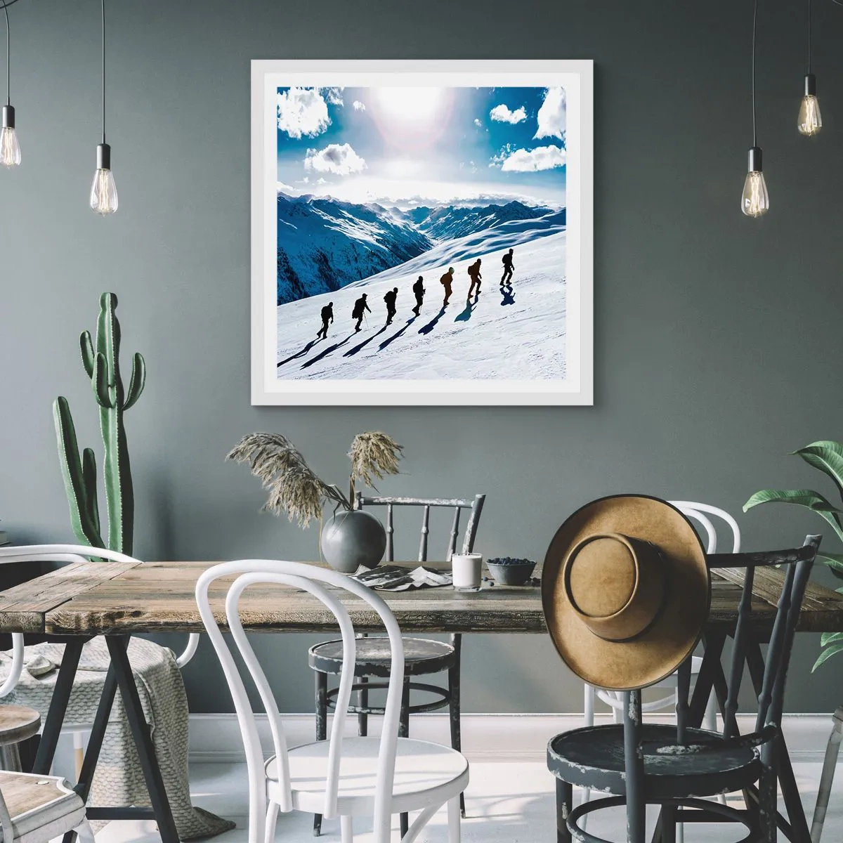 Poster în ramă albă - Echipa câștigătoare - 50x50 cm