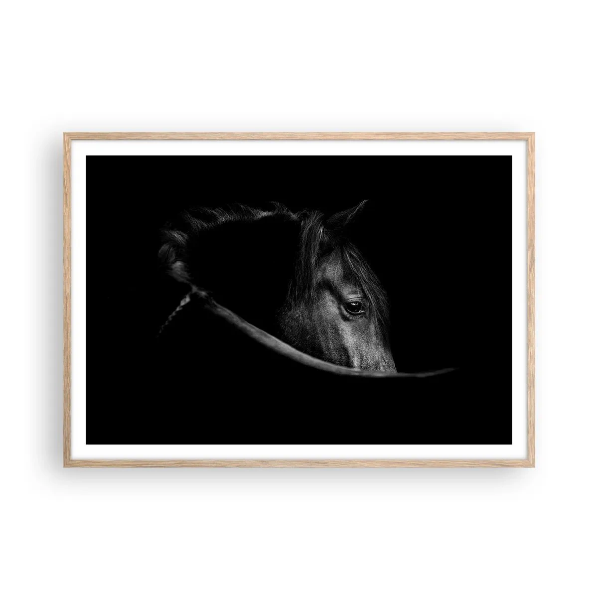Poster în ramă de stejar deschis - Prințul negru - 100x70 cm