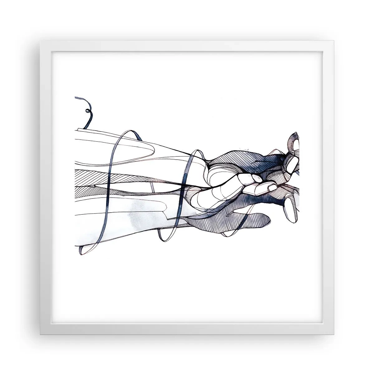 Poster în ramă albă - Un studiu al atingerii - 40x40 cm