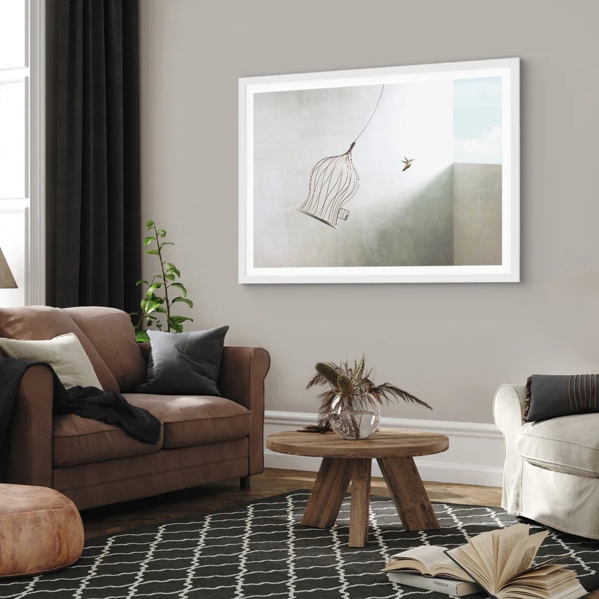 Poster în ramă albă - Eliberat - 40x30 cm