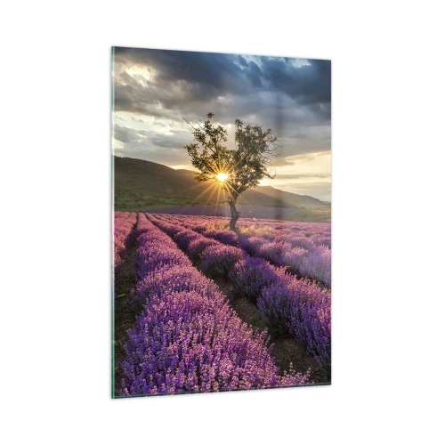 Tablou pe sticlă - Aroma în liliac - 50x70 cm