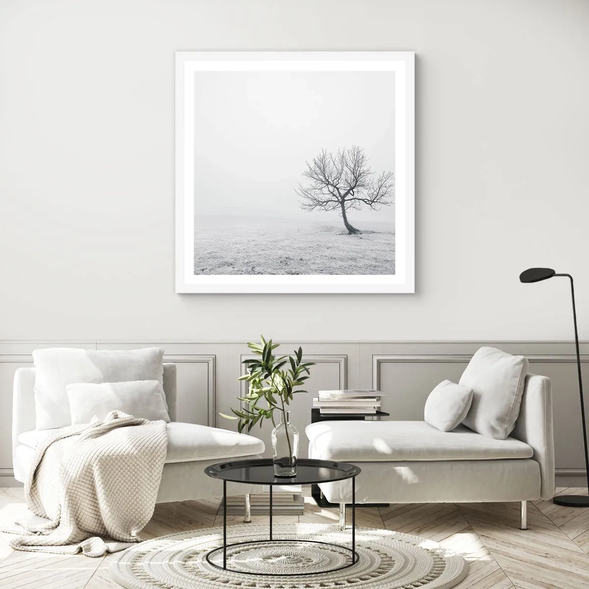 Poster în ramă albă - Împotriva neantului - 30x30 cm