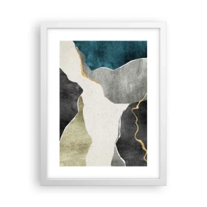 Poster în ramă albă - Compoziție mozaic cu fir de aur - 30x40 cm