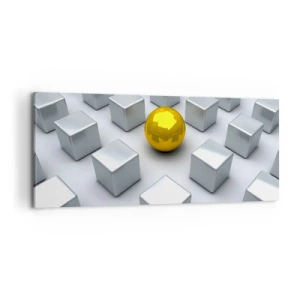 Tablou pe pânză - De ce eu? Compoziție geometrică - 100x40 cm