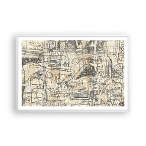 Poster în ramă albă - Așteaptă să fie descifrat - 91x61 cm