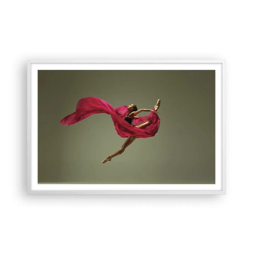 Poster în ramă albă - Flacără dansatoare - 91x61 cm
