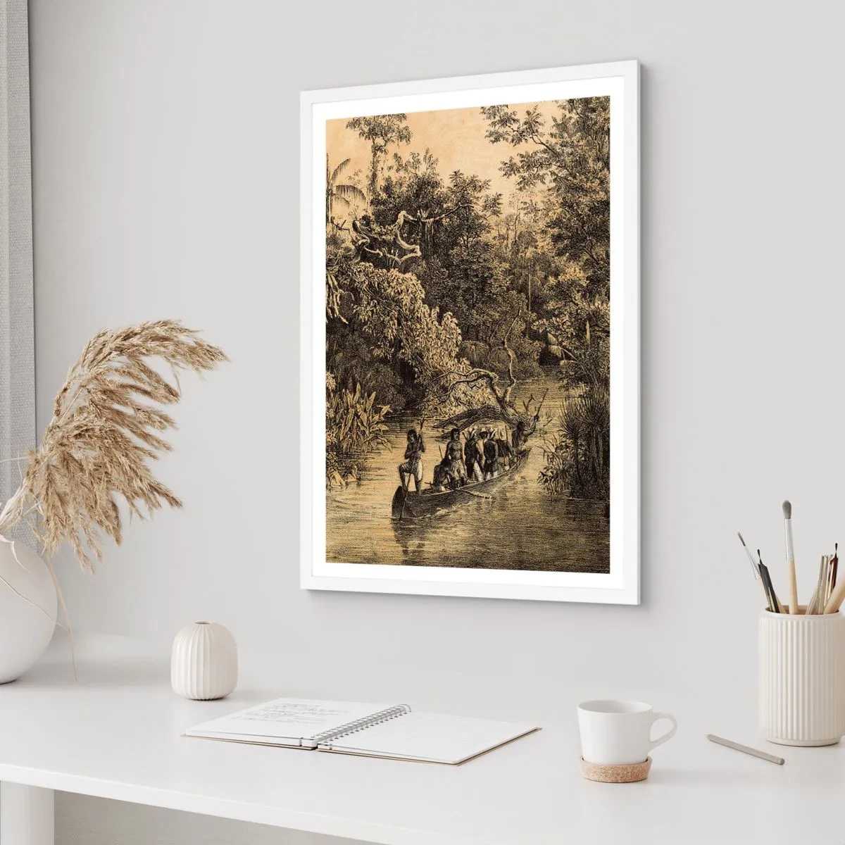 Poster în ramă albă - Călătorie la sursă - 50x70 cm