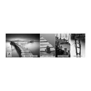 Mostră tapet autocolant Deluxe Sticker - Liniștea unui țărm uitat - Peisaj, Lac, Pod de lemn - 100x30 cm